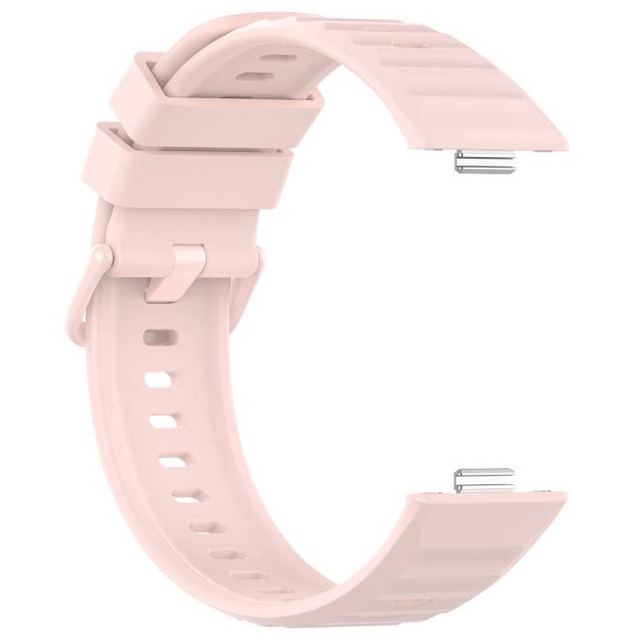 For Huawei Watch Fit 5 / Fit 5 Pro Wave Texture Coloured Buckle Solid Color Silicone Watch Band(N...