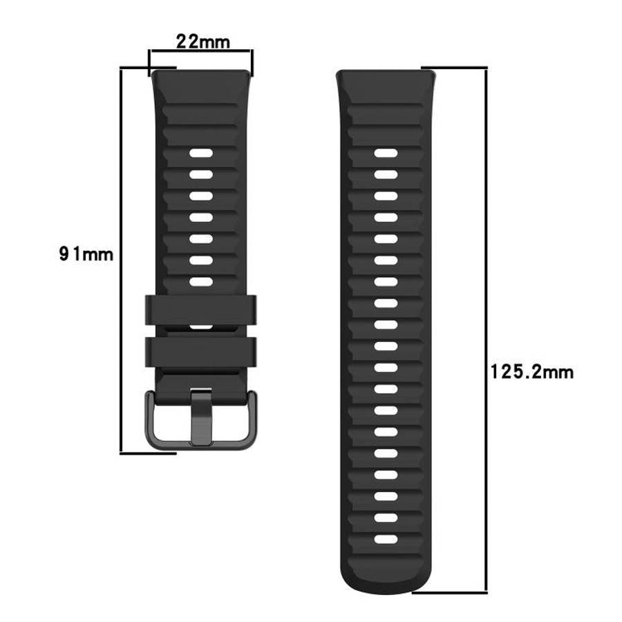 For Huawei Watch Fit 5 / Fit 5 Pro Wave Texture Coloured Buckle Solid Color Silicone Watch Band(N...