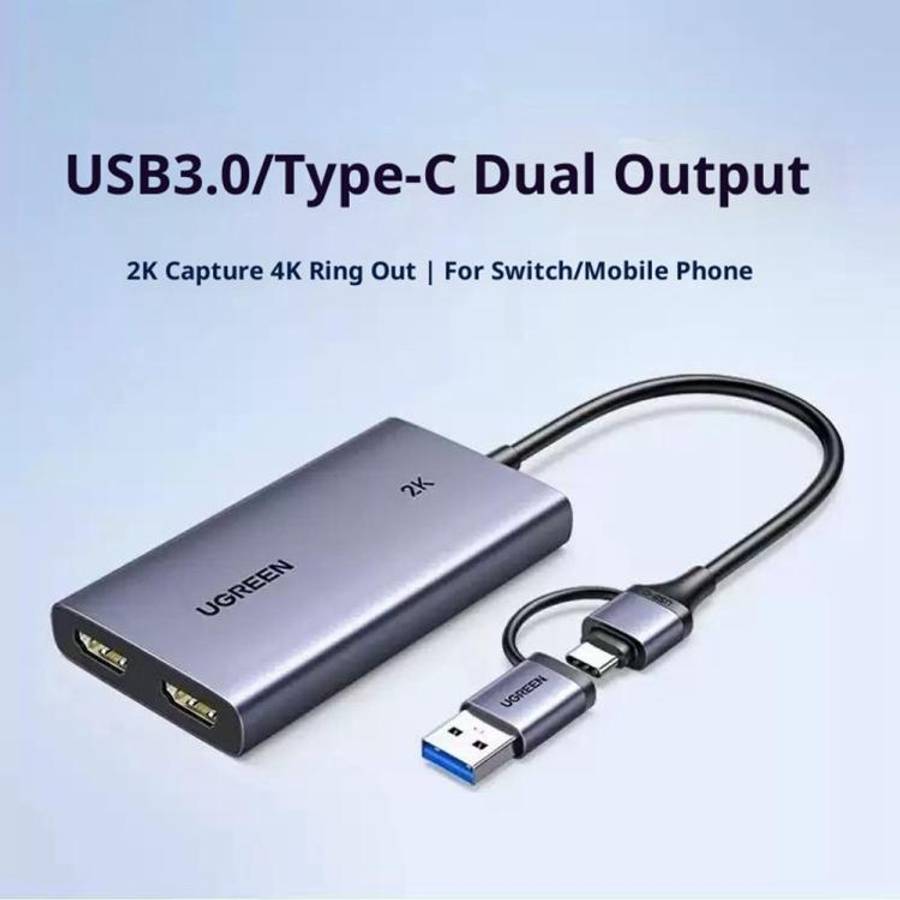 UGREEN CM726-25773 With 4K HD Loop Out USB A / USB C 2 in 1 2K / 30Hz Video Capture Card