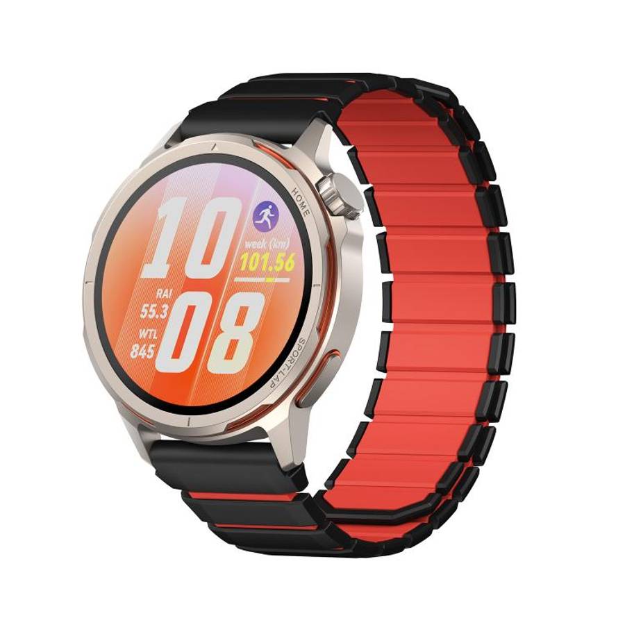 For Huawei Watch GT Runner 2 Two Color Magnetic Silicone Watch Band(Black Red)