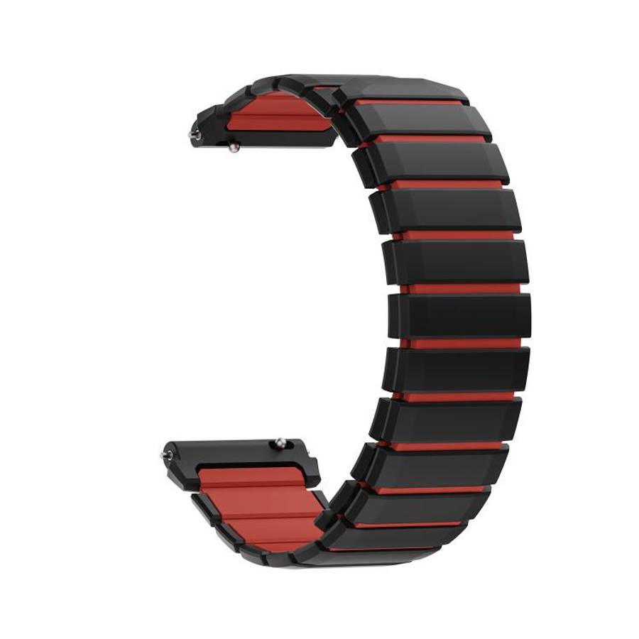 For Huawei Watch GT Runner 2 Two Color Magnetic Silicone Watch Band(Black Red)