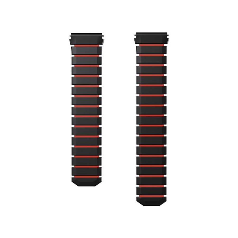 For Huawei Watch GT Runner 2 Two Color Magnetic Silicone Watch Band(Black Red)