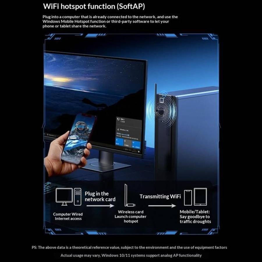 UGREEN CM763-35265 Dual Band 2.4G / 5G Wireless Network Card AX900 USB WiFi6 Adapter