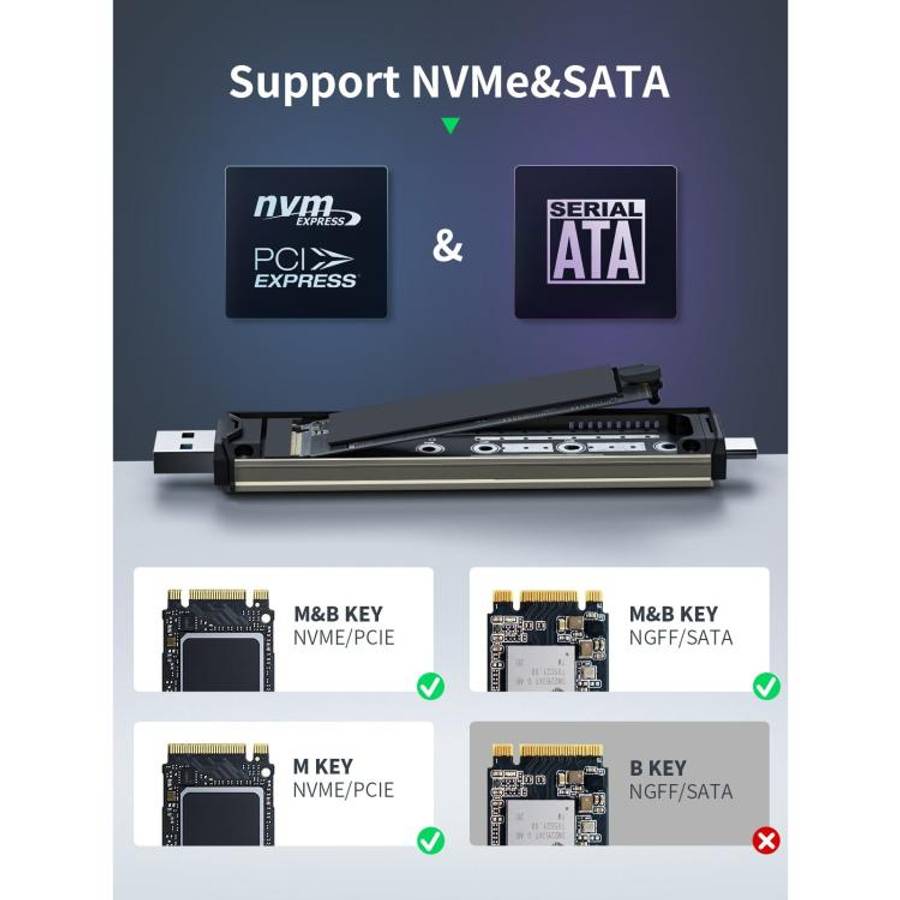 Lemorele SD3L M.2 NVMe SSD M Key PCIe External Tool-Free SSD Enclosure