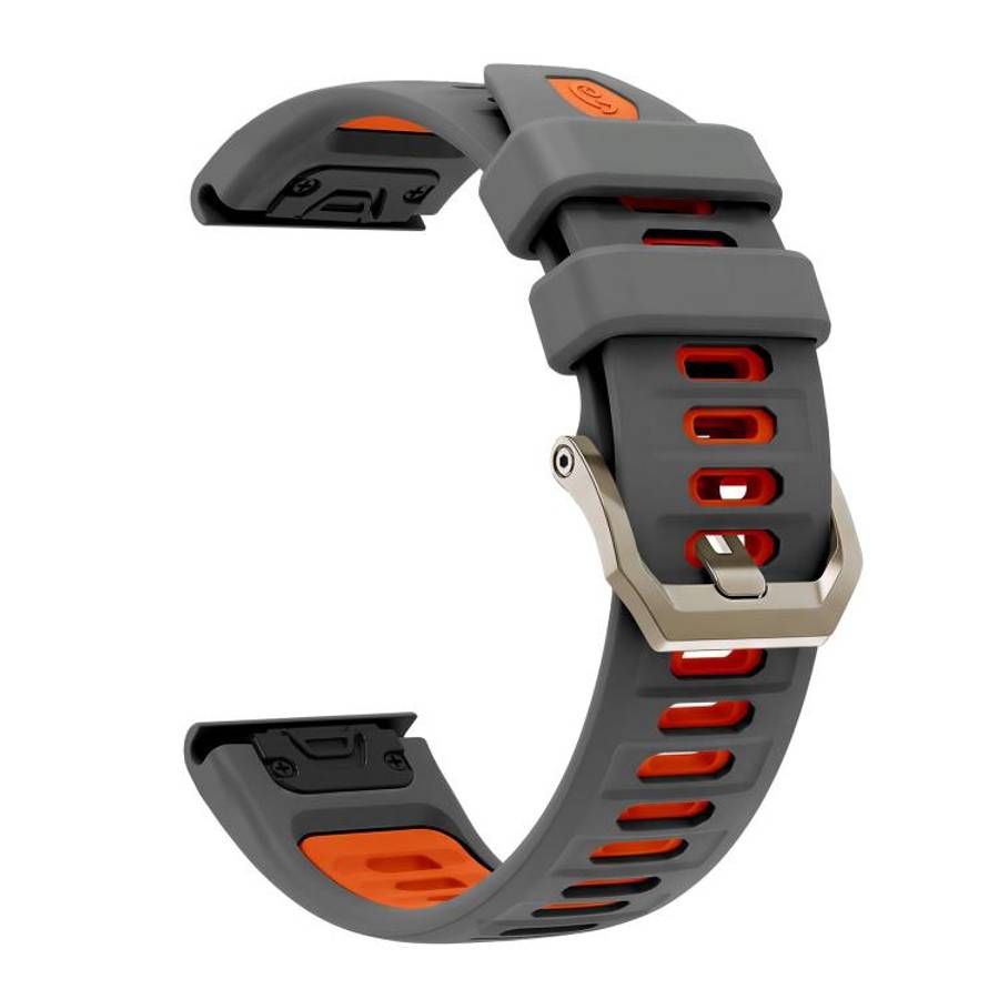 For Amazfit T-Rex Ultra 2 Quick Release Connector Wavy Two Color Silicone Watch Band(Space Gray O...