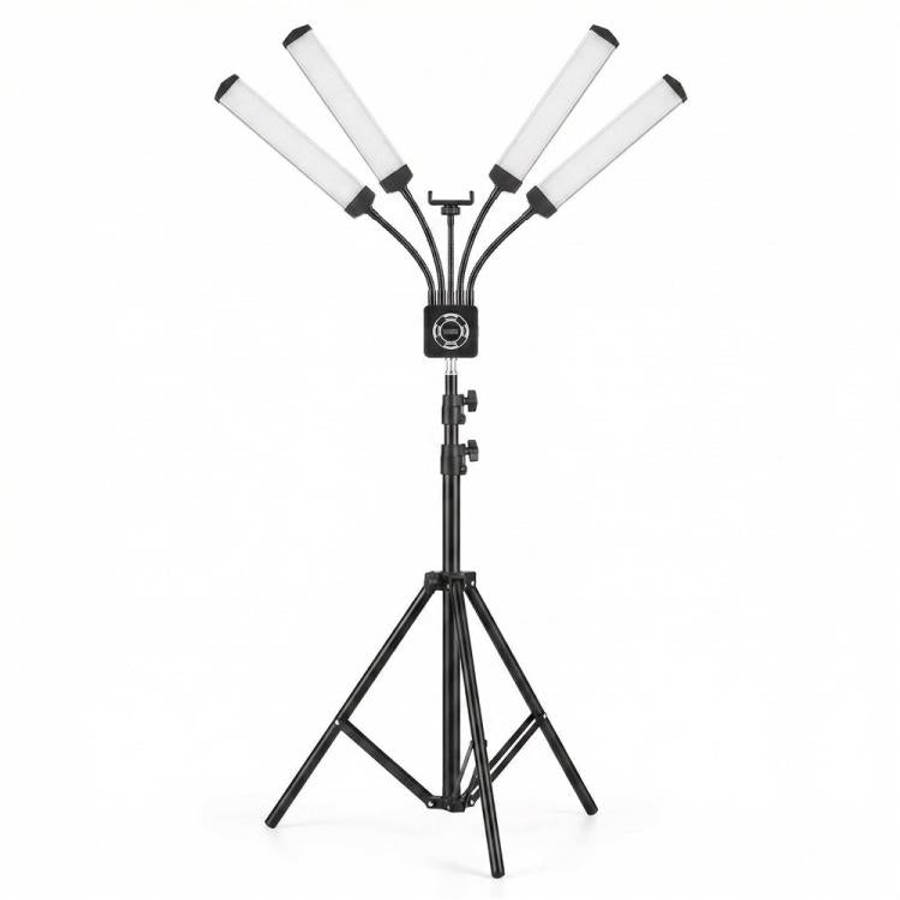 HD-150XJ 3200K-5600K Adjustable Remote Control 65W LED Photography Light 4-Arm Fill Light, Plug:U...
