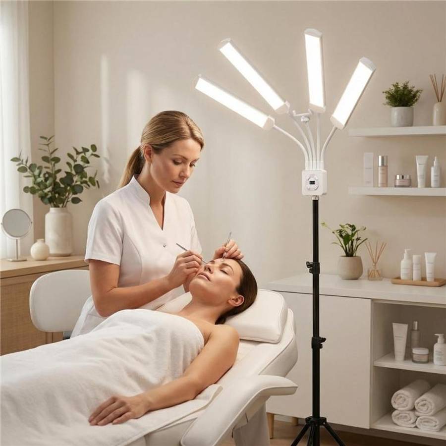 HD-150XJ 3200K-5600K Adjustable Remote Control 65W LED Photography Light 4-Arm Fill Light, Plug:U...