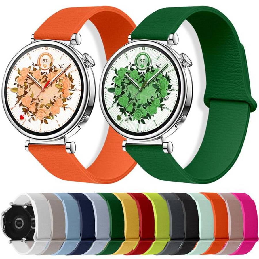 20mm Lychee Pattern Magnetic Loop Silicone Watch Band(Cloud Water Blue)