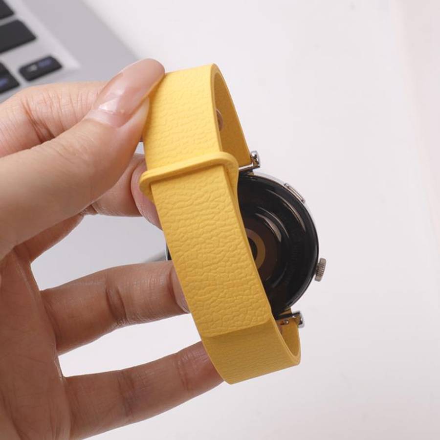 20mm Lychee Pattern Magnetic Loop Silicone Watch Band(Cloud Water Blue)