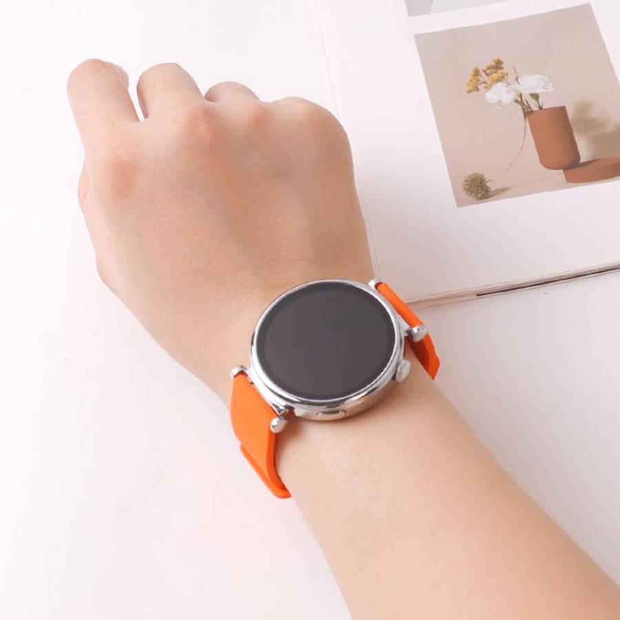 20mm Lychee Pattern Magnetic Loop Silicone Watch Band(Cloud Water Blue)