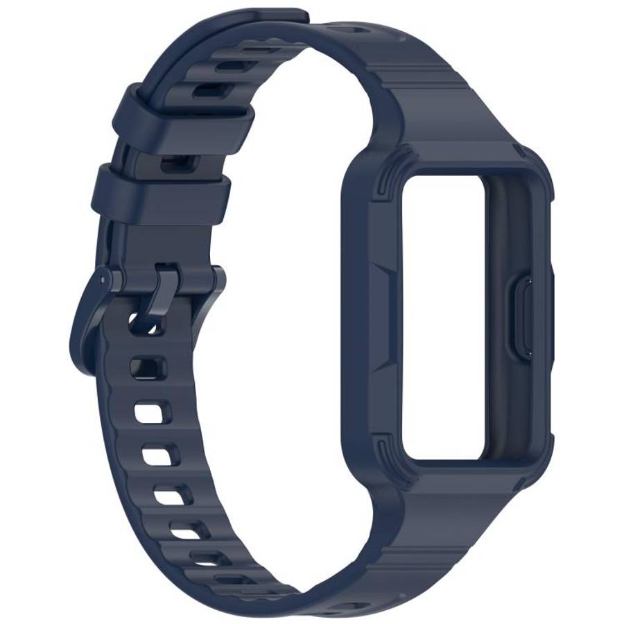 For Huawei Band 11 Pro / 11 Pro NFC Integrated Armor Solid Color Silicone Watch Band(Midnight Blue)