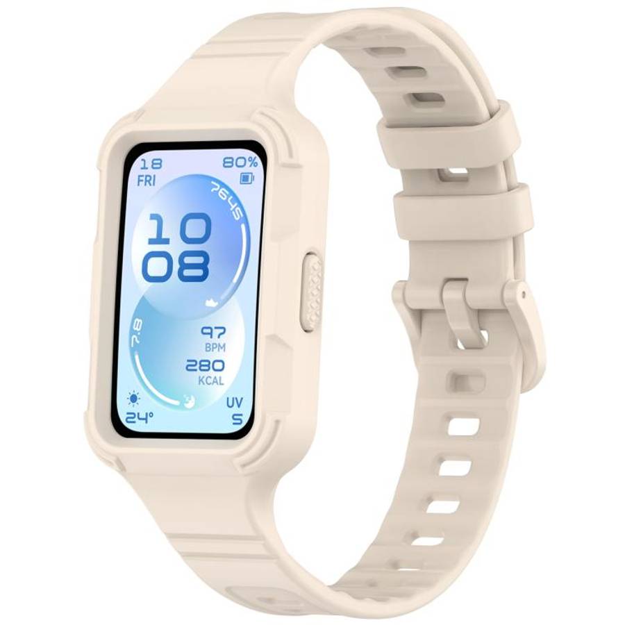 For Huawei Band 11 Pro / 11 Pro NFC Integrated Armor Solid Color Silicone Watch Band(Starlight)