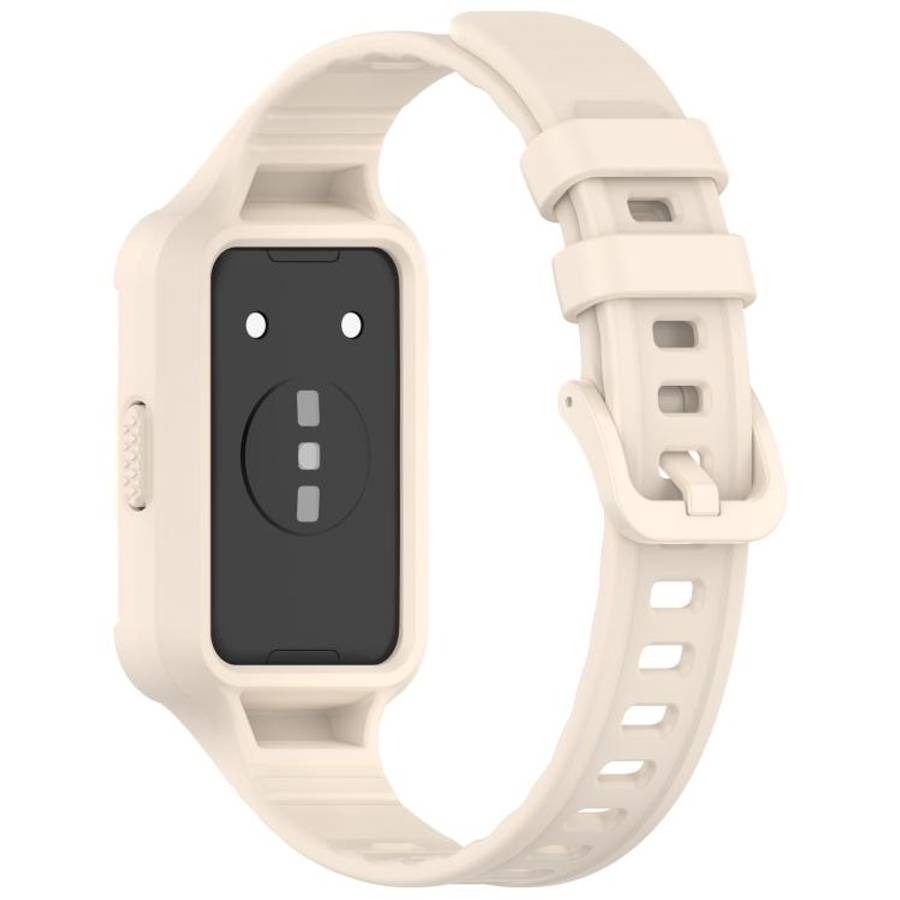 For Huawei Band 11 Pro / 11 Pro NFC Integrated Armor Solid Color Silicone Watch Band(Starlight)