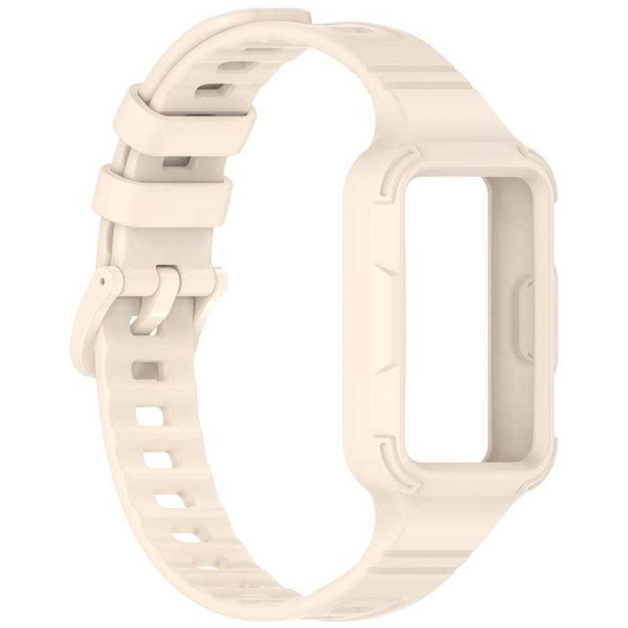For Huawei Band 11 Pro / 11 Pro NFC Integrated Armor Solid Color Silicone Watch Band(Starlight)