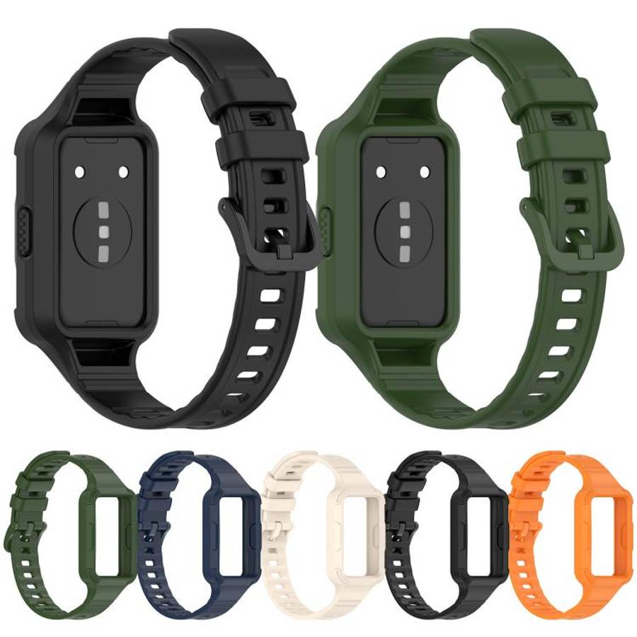 For Huawei Band 11 Pro / 11 Pro NFC Integrated Armor Solid Color Silicone Watch Band(Starlight)