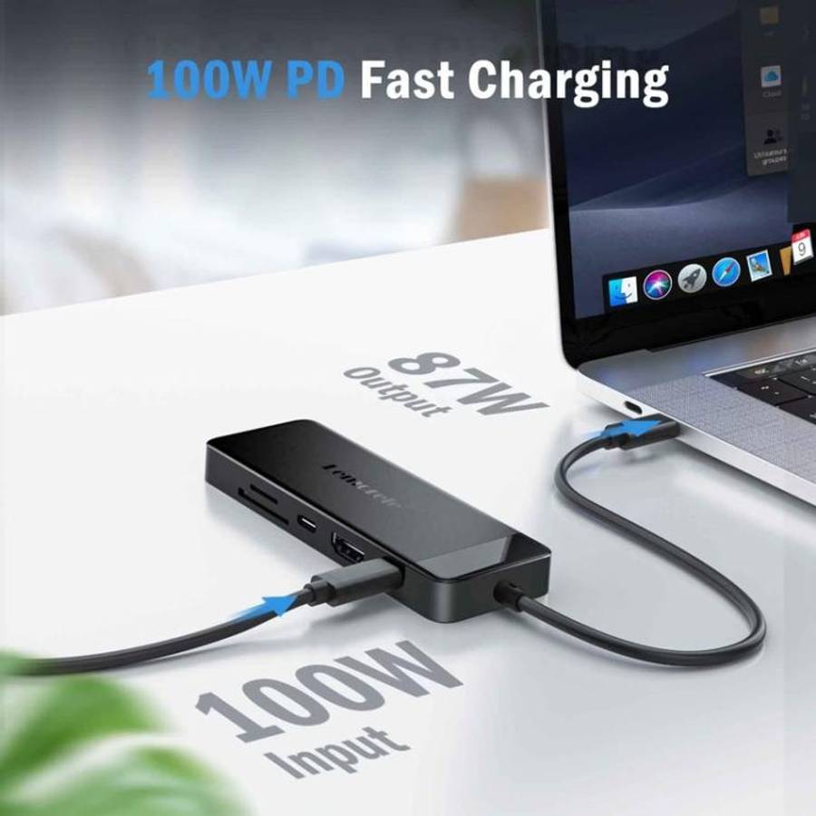 Lemorele TC92 9 in 1 Docking Station 4K Display Ethernet 100W PD Portable Connector