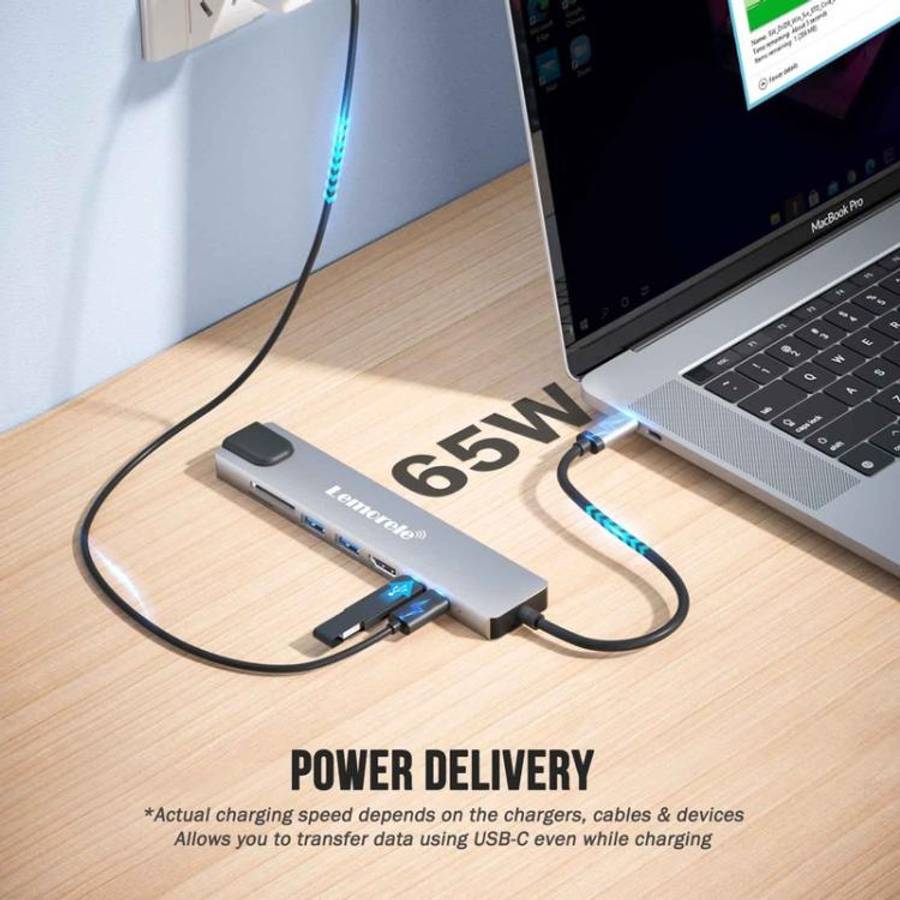 Lemorele TC19L Plus 8 in 1 Docking Station 4K Display Ethernet 100W PD Adapter