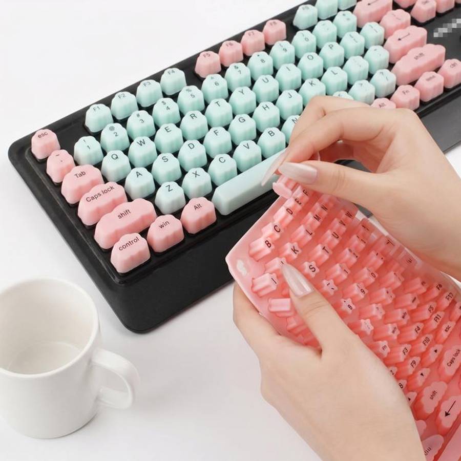 Keycaps for Typing with Long Nails(White)
