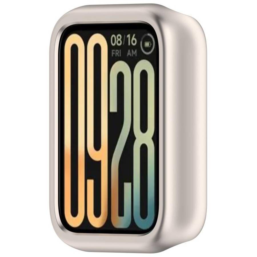 For Xiaomi Smart Band 10 Pro Ceramic Half Coverage Hollow PC Watch Protective Case(Starlight)