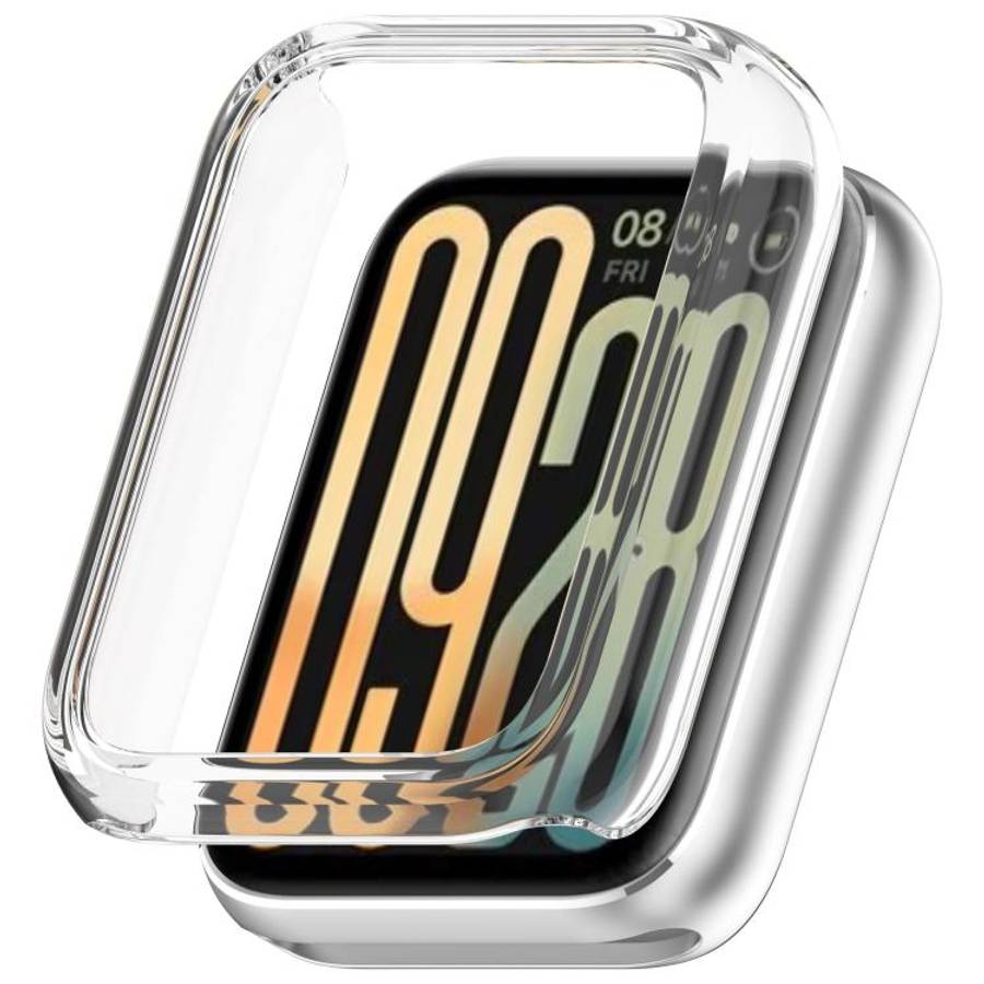 For Xiaomi Smart Band 10 Pro Ceramic Half Coverage Hollow PC Watch Protective Case(Transparent)