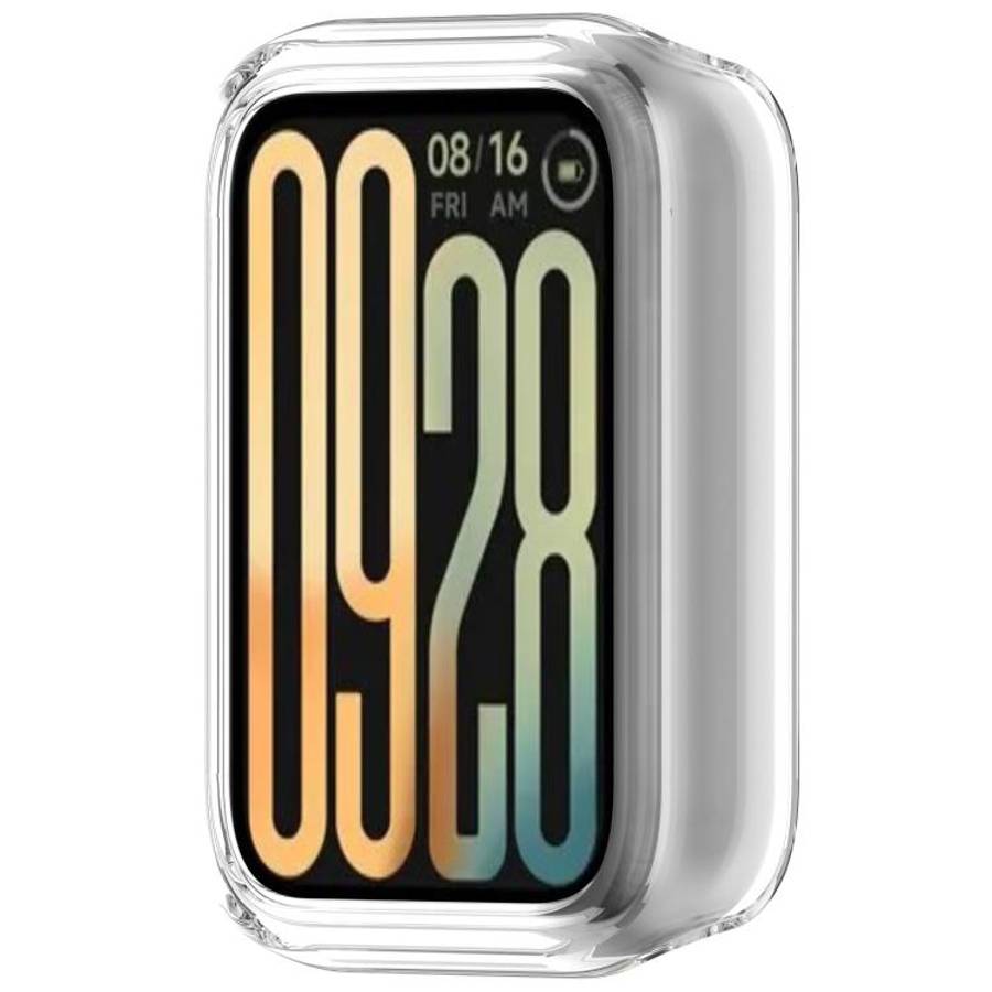 For Xiaomi Smart Band 10 Pro Ceramic Half Coverage Hollow PC Watch Protective Case(Transparent)
