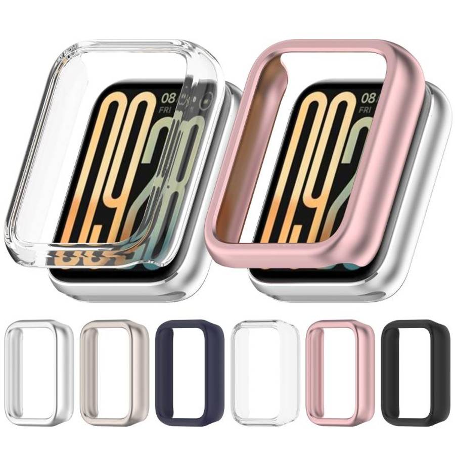 For Xiaomi Smart Band 10 Pro Ceramic Half Coverage Hollow PC Watch Protective Case(Transparent)