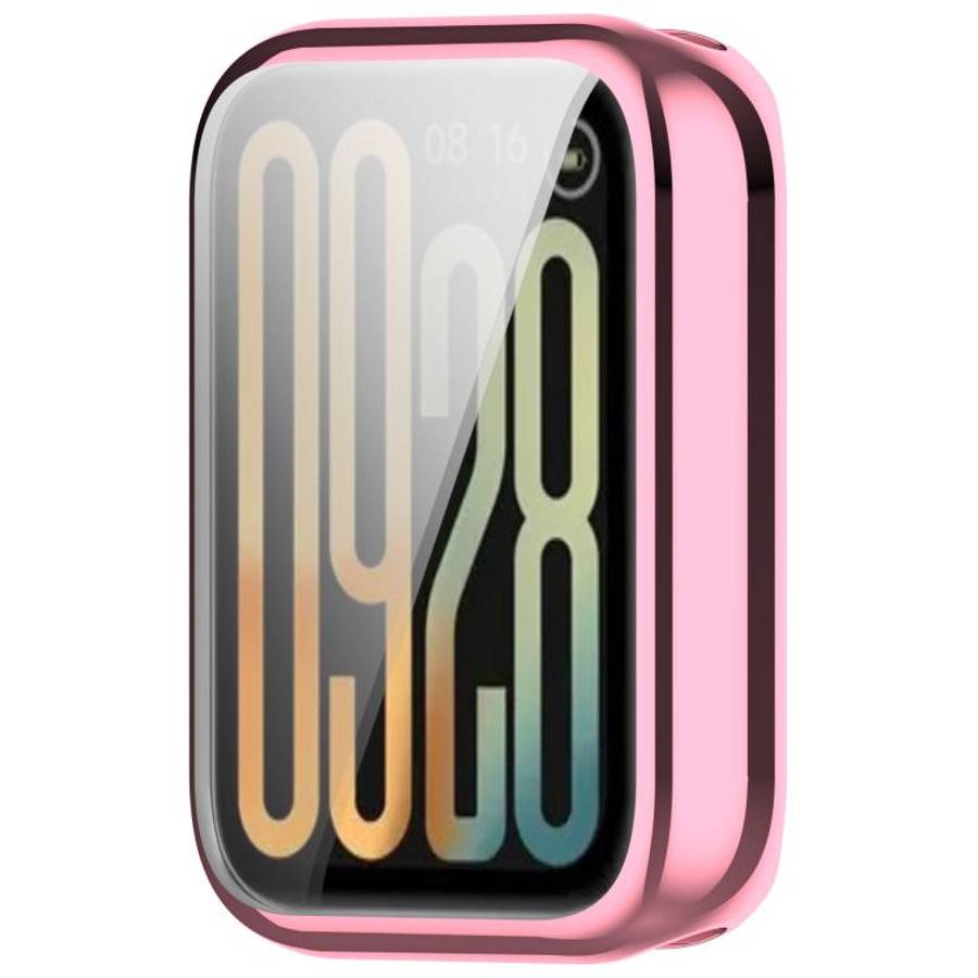 For Xiaomi Smart Band 10 Pro Ceramic Electroplated TPU Full Coverage Watch Protective Case(Pink)