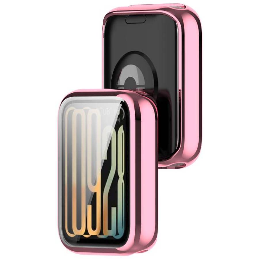For Xiaomi Smart Band 10 Pro Ceramic Electroplated TPU Full Coverage Watch Protective Case(Pink)
