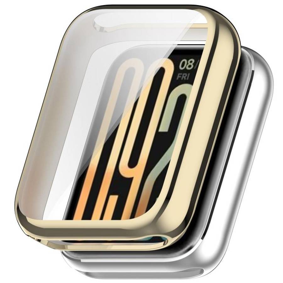 For Xiaomi Smart Band 10 Pro Ceramic Electroplated TPU Full Coverage Watch Protective Case(Gold)