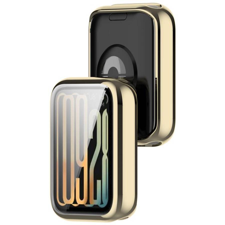 For Xiaomi Smart Band 10 Pro Ceramic Electroplated TPU Full Coverage Watch Protective Case(Gold)
