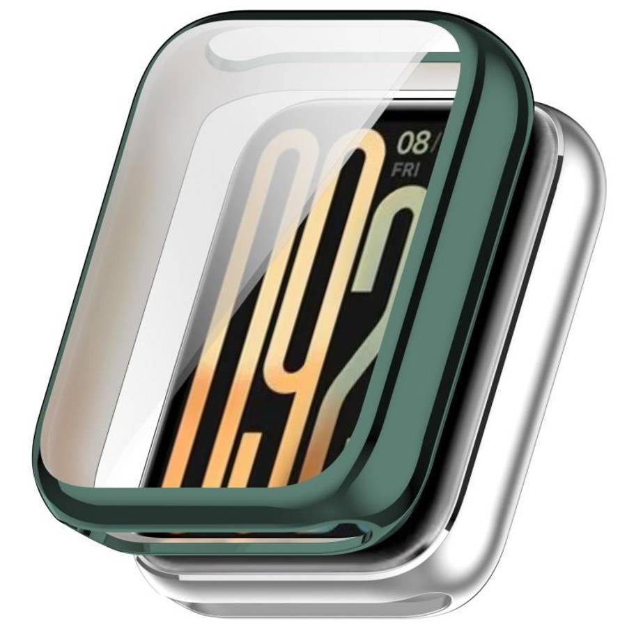 For Xiaomi Smart Band 10 Pro Ceramic Electroplated TPU Full Coverage Watch Protective Case(Green)