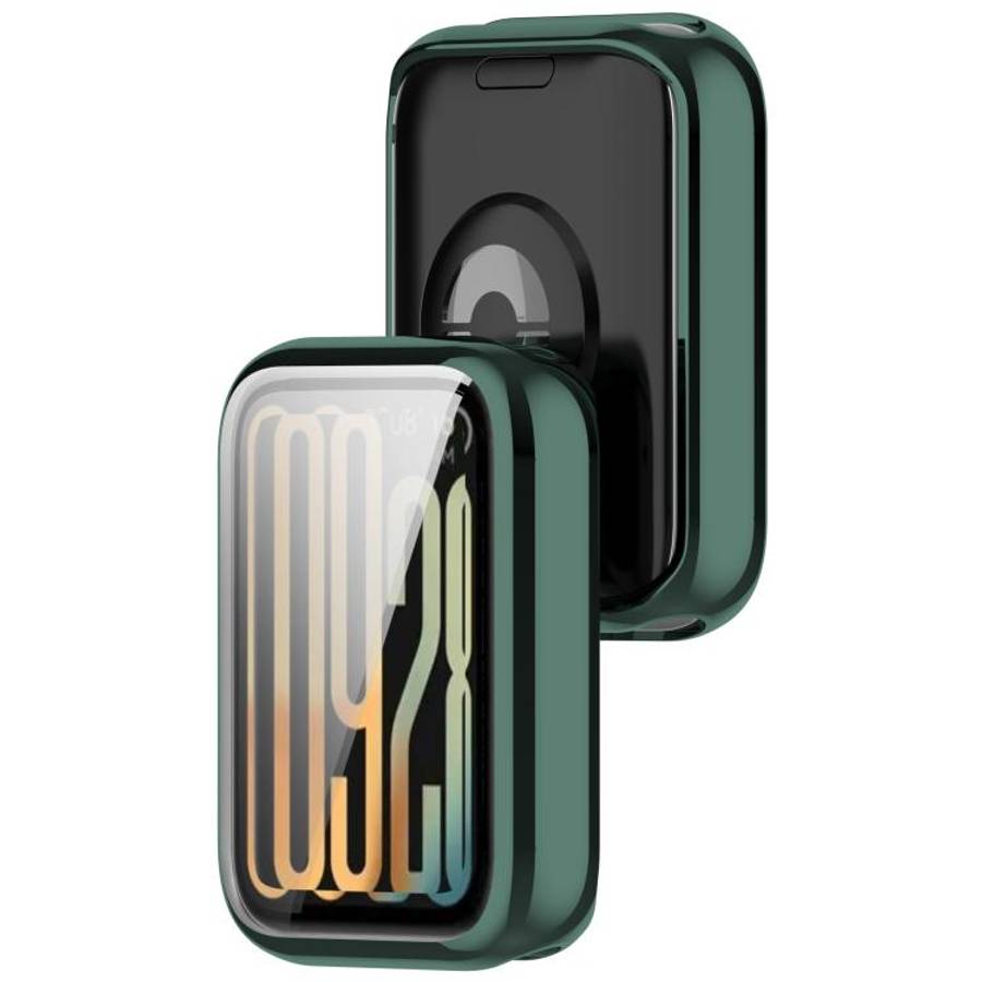 For Xiaomi Smart Band 10 Pro Ceramic Electroplated TPU Full Coverage Watch Protective Case(Green)