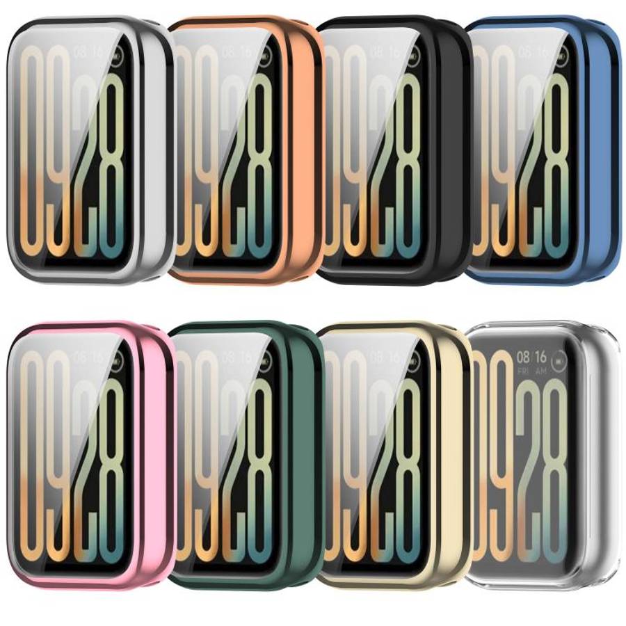 For Xiaomi Smart Band 10 Pro Ceramic Electroplated TPU Full Coverage Watch Protective Case(Pink)