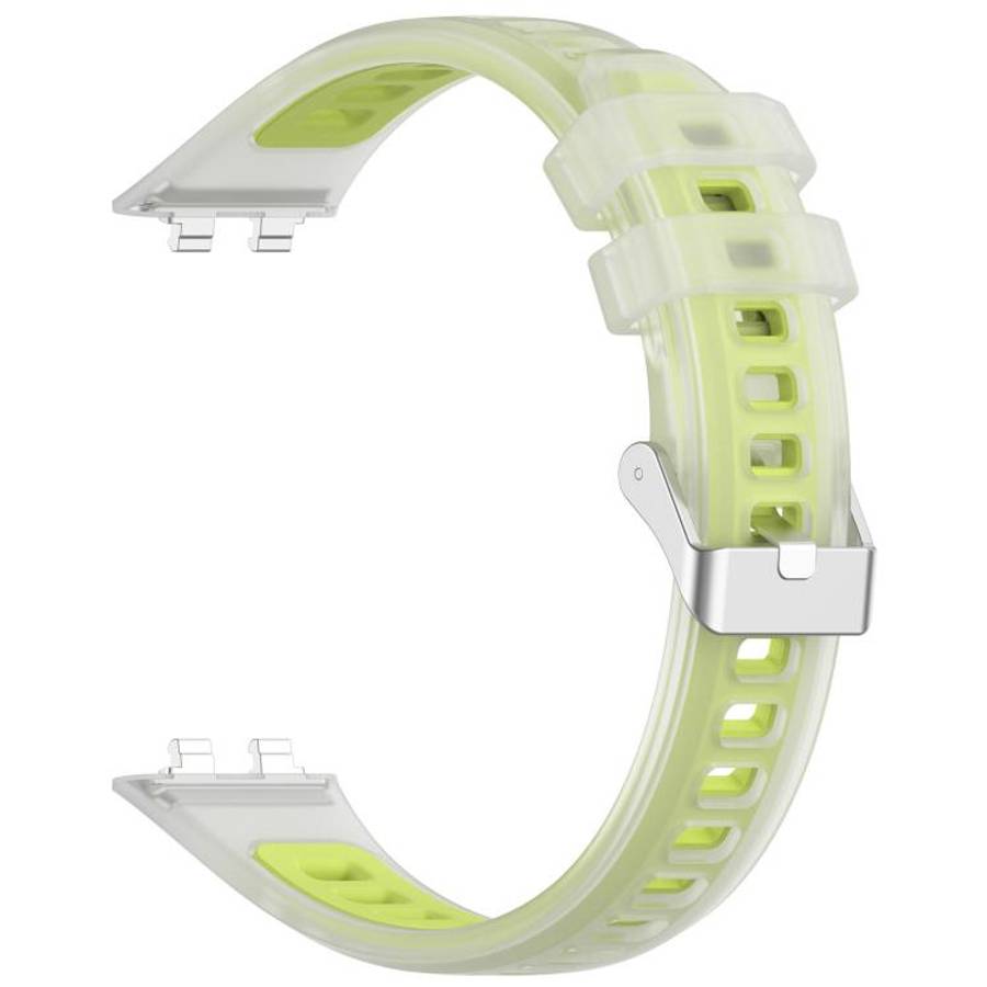 For Huawei Band 11 / Band 11 Pro Translucent Jelly Silicone Watch Band(Lime)