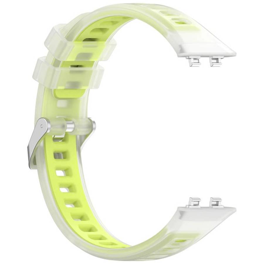 For Huawei Band 11 / Band 11 Pro Translucent Jelly Silicone Watch Band(Lime)