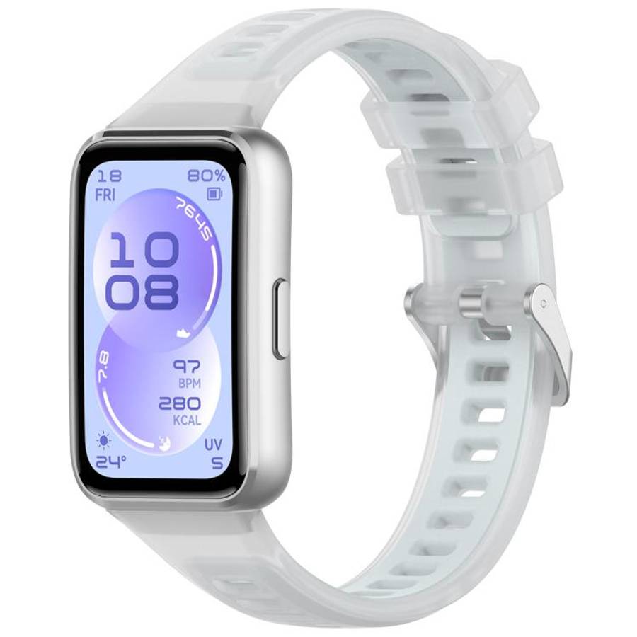 For Huawei Band 11 / Band 11 Pro Translucent Jelly Silicone Watch Band(White)