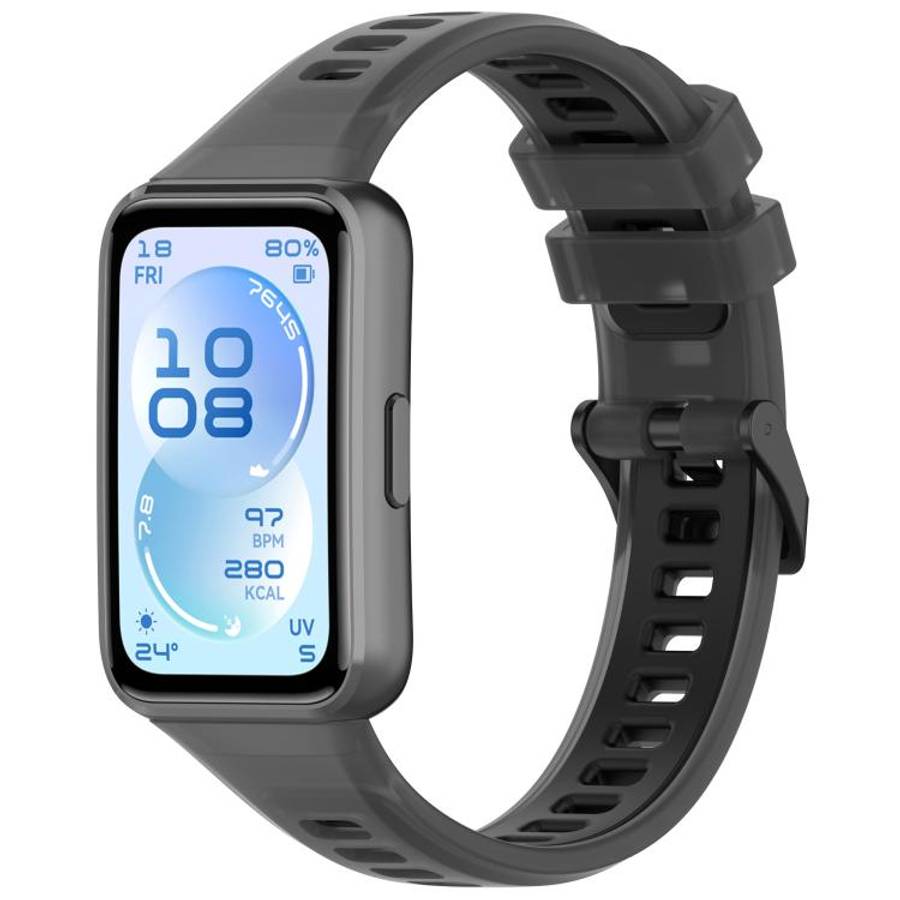 For Huawei Band 11 / Band 11 Pro Translucent Jelly Silicone Watch Band(Black)