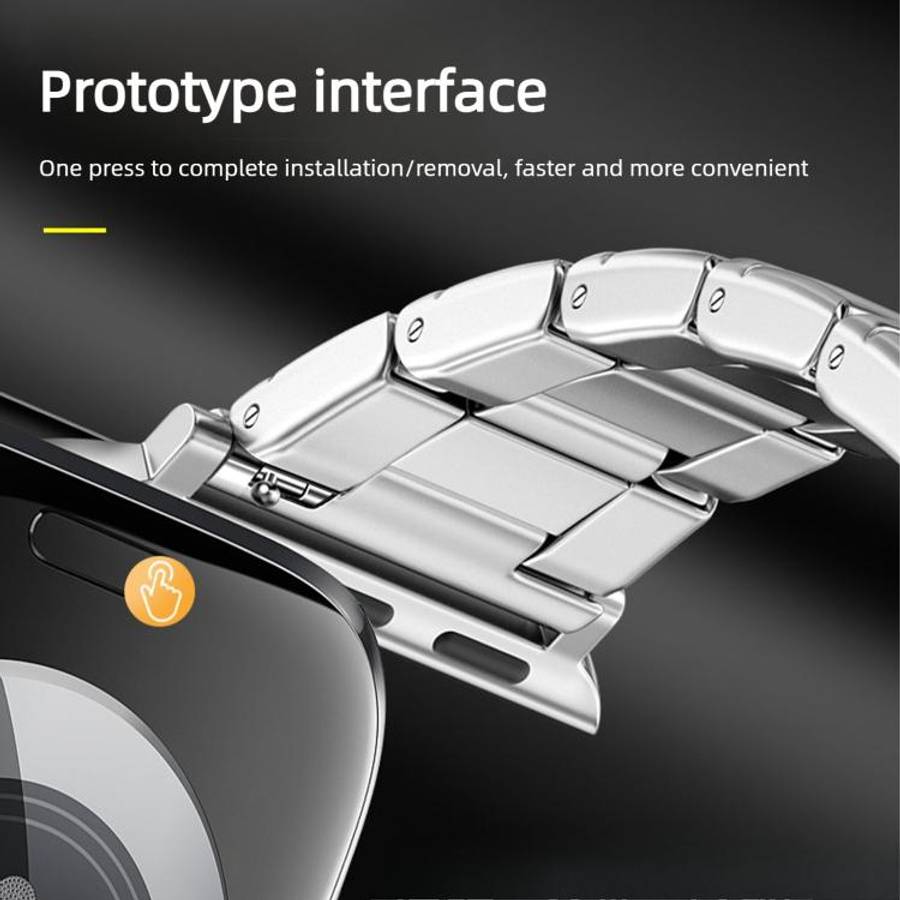 For Apple Watch 46mm / 49mm / 45mm / 44mm Eggplant Bamboo Slim Butterfly Folding Buckle Stainless...