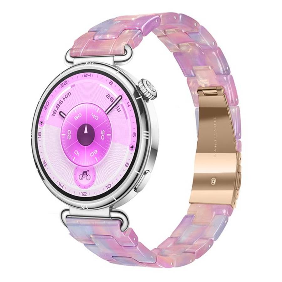 20mm Slim Butterfly Clasp Three Beads Resin Watch Band(Pastel Pink)
