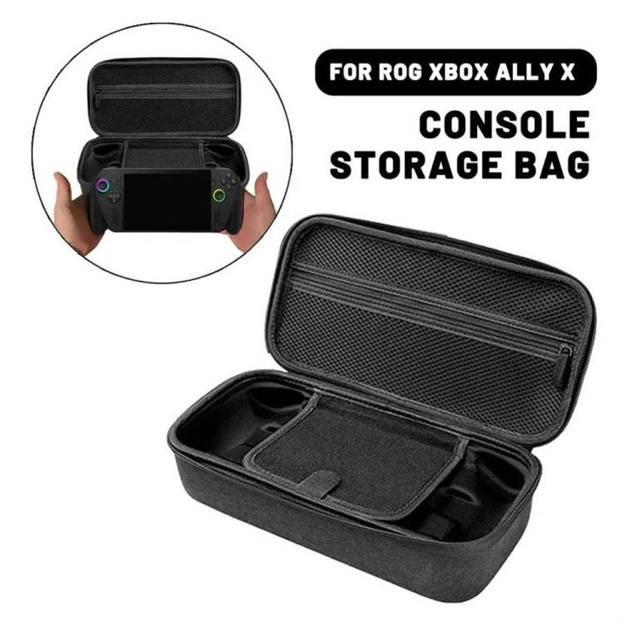 For Asus ROG Xbox Ally X 2025 Gaming Console Shockproof EVA Hard Shell Travel Storage Bag(Black)