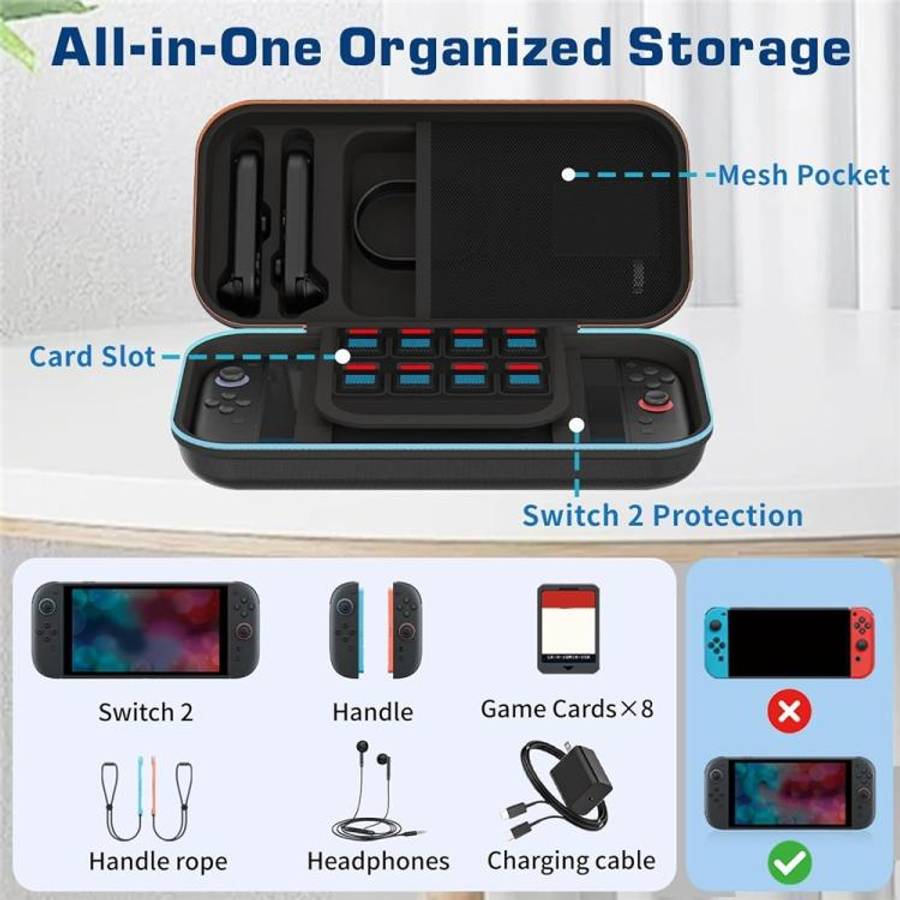 For Nintendo Switch 2 Shockproof Travel Bag EVA Hard Shell Carrying Case