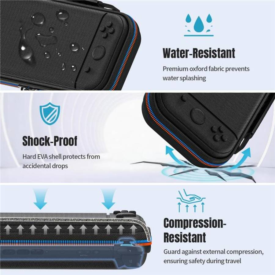 For Nintendo Switch 2 Storage Bag Dual Color Zipper EVA Hard Shell Shockproof Carrying Case