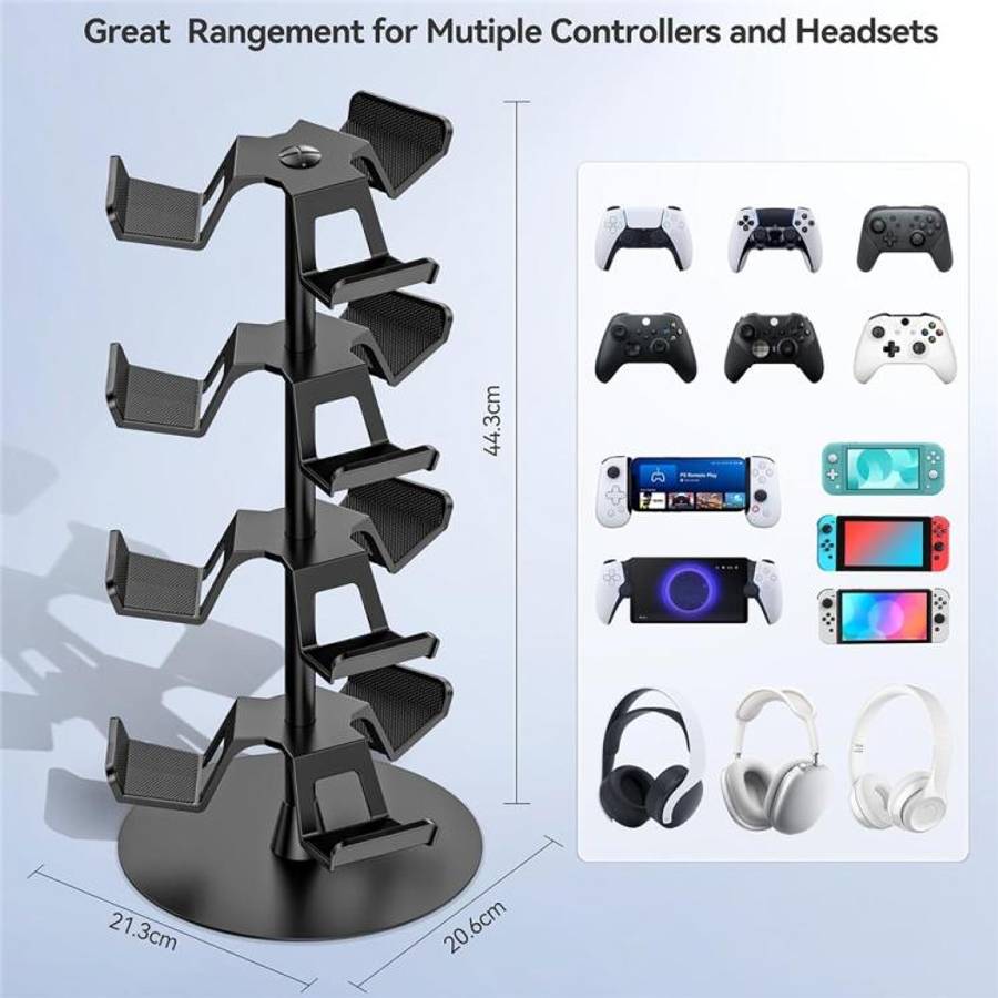 For MicroSoft XBOX / Sony PS5 / Nintendo Switch 360 Degree Rotating 4-Tier Game Controller Stand