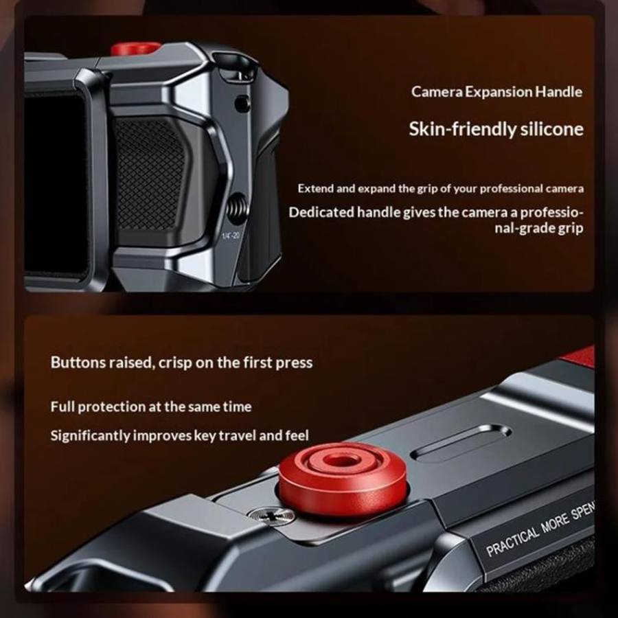 For DJI Osmo Action 3 / 4 / 5 Pro Cage Frame Action Camera Aluminum Alloy Protective Case(Silver)