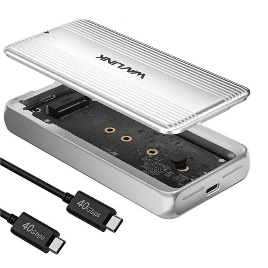 WAVLINK ST406C 40Gbps Aluminum Alloy Hard Drive Case Support M.2 2280 / 2260 / 2242 / 2230 USB4