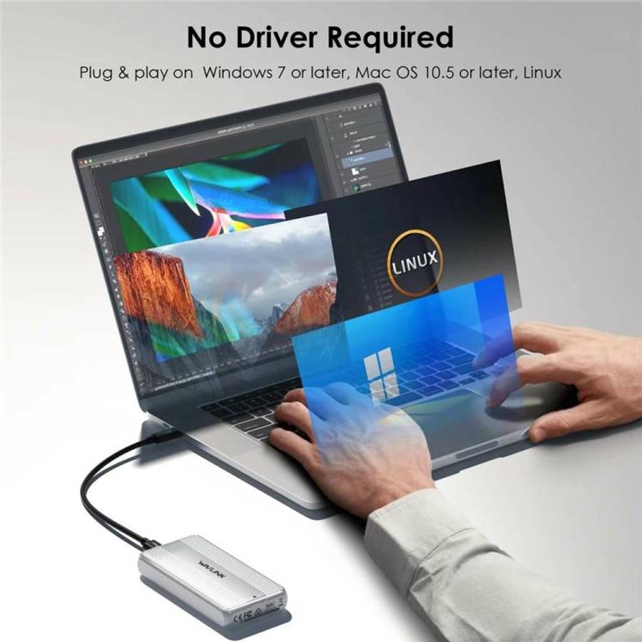 WAVLINK ST406C 40Gbps Aluminum Alloy Hard Drive Case Support M.2 2280 / 2260 / 2242 / 2230 USB4
