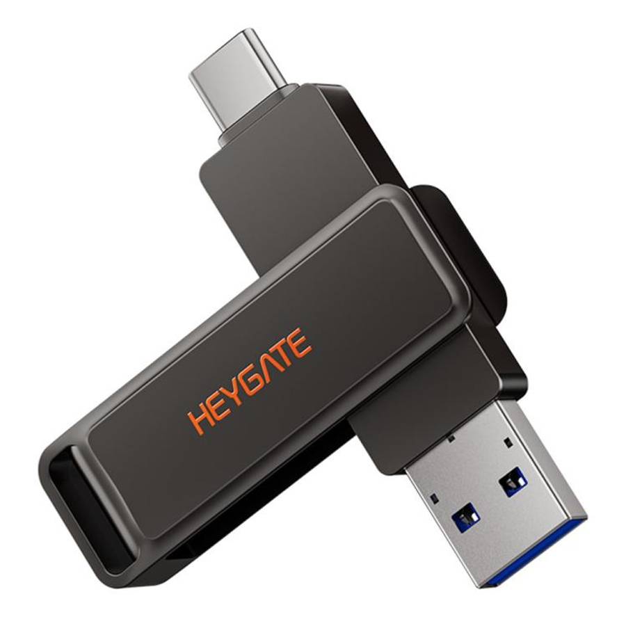 HEYGATE L1 Flash Drive 2 in 1 USB-A + USB-C /Type-C High Speed Memory Stick, Memsize:128GB