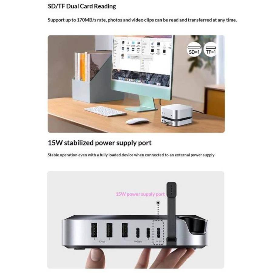 UGREEN CM841-65487 11-in-1 M.2 NVMe SSD Enclosure Docking Station for Mac Mini M4 / M4 Pro