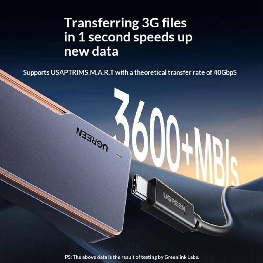 UGREEN CM642-15976 40Gbps M.2 NVMe Hard Disk Case USB 4.0 SSD Enclosure Case with Turbofan
