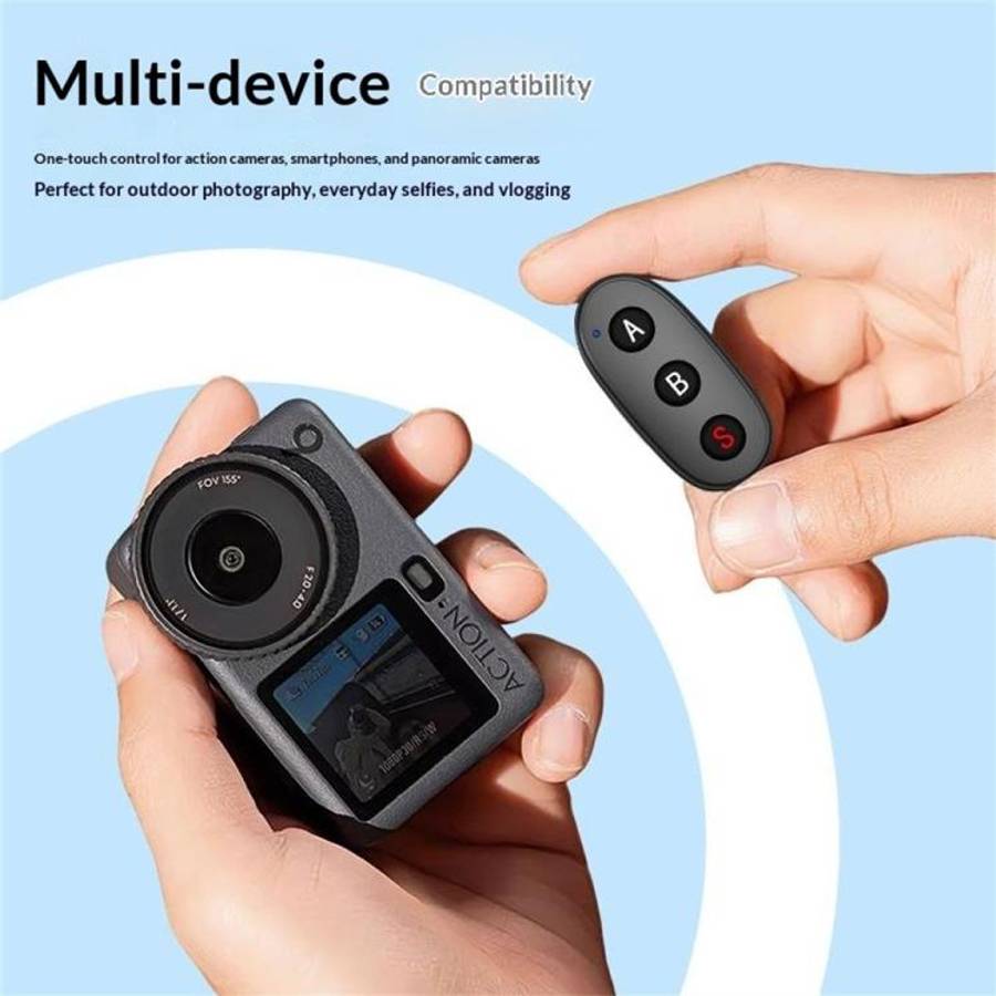 D09 3-Button BT Remote Control For DJI, Insta360, GoPro And Other Action Cameras, Smartphones(Black)